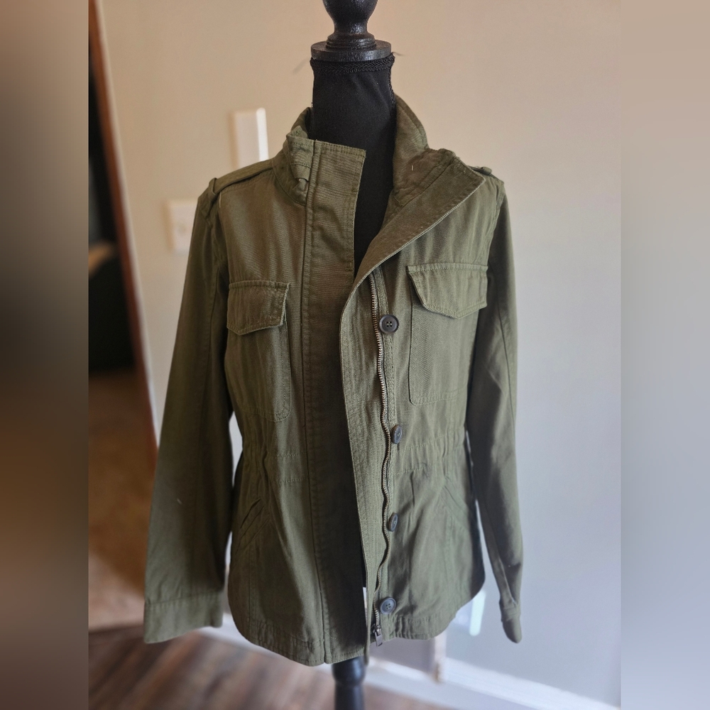 NWT Annie & Fay Olive Green Military-Style Utility Jacket